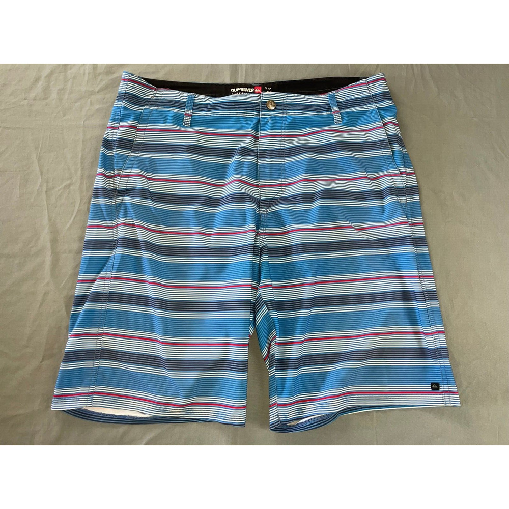 Quiksilver Amphibians Lightweight Hybrid Shorts. Red, White & Blue Stripe. 36.